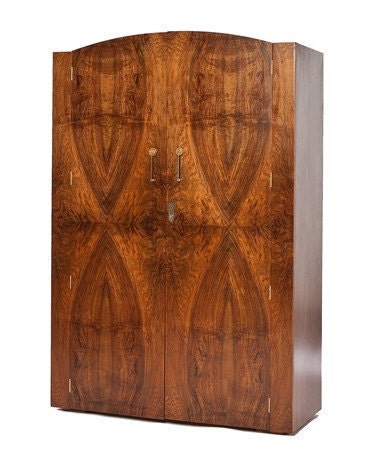 Stunning 30's Deco Book-matched Armoire