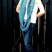 Crochet Peacock Blue and Multi Browns Infinity Scarf Neck-warmer Cowl Shawl Wrap