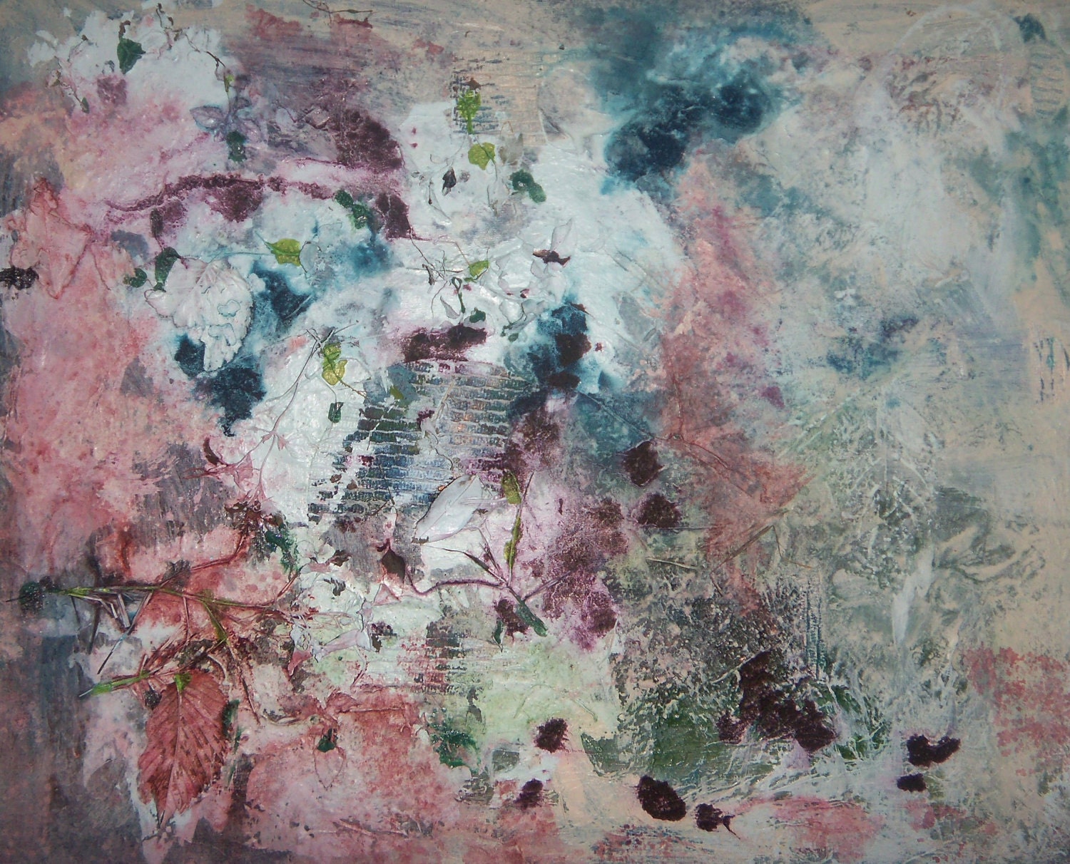 Original Acrylic Contemporary Abstract Flower Art  Painting Garden Beneath Me RESERVED FOR EWELINA 14x18 Canvas
