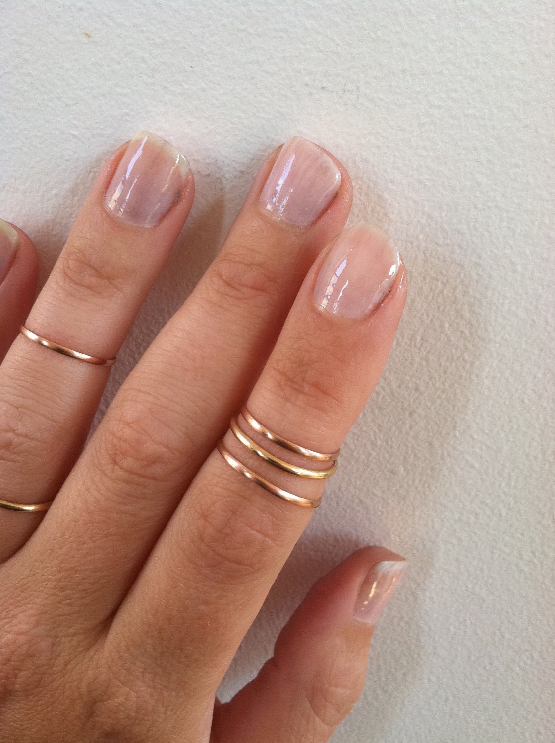 As Seen on th TODAY SHOW. Set of 3 Layering 14K Pink Gold Filled Stacking  Knuckle Rings- made to order in any size