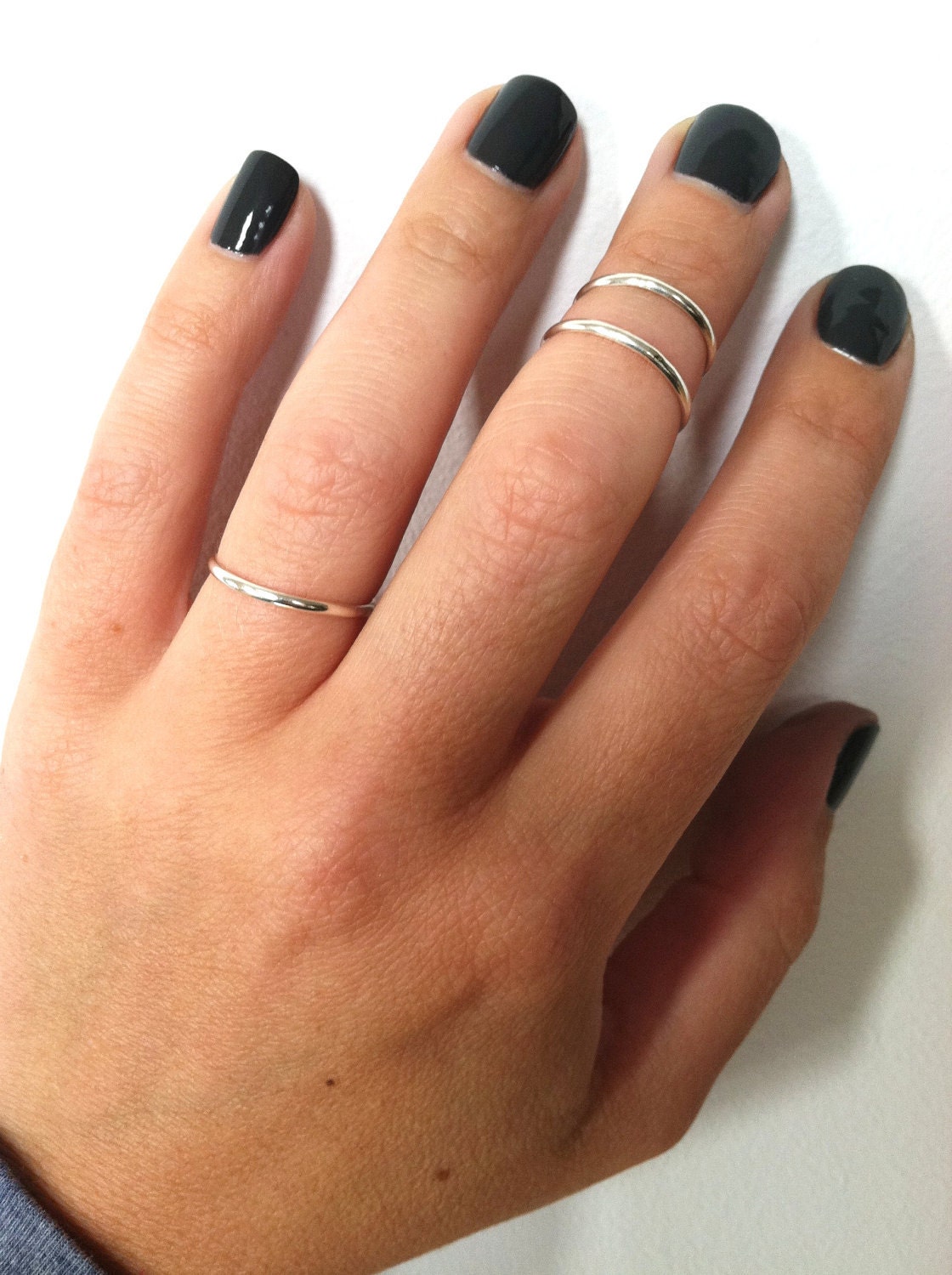 As Seen on the TODAY SHOW. Set of 3 Layering Sterling Silver Stacking Knuckle Rings- any sizes