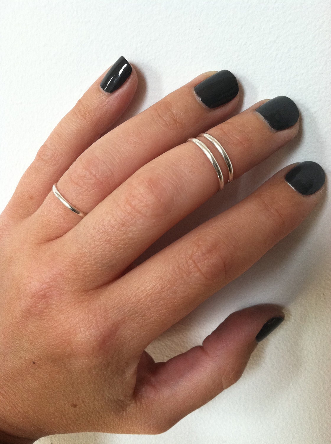 As Seen on the TODAY SHOW. Set of 3 Layering Sterling Silver Stacking Knuckle Rings- any sizes