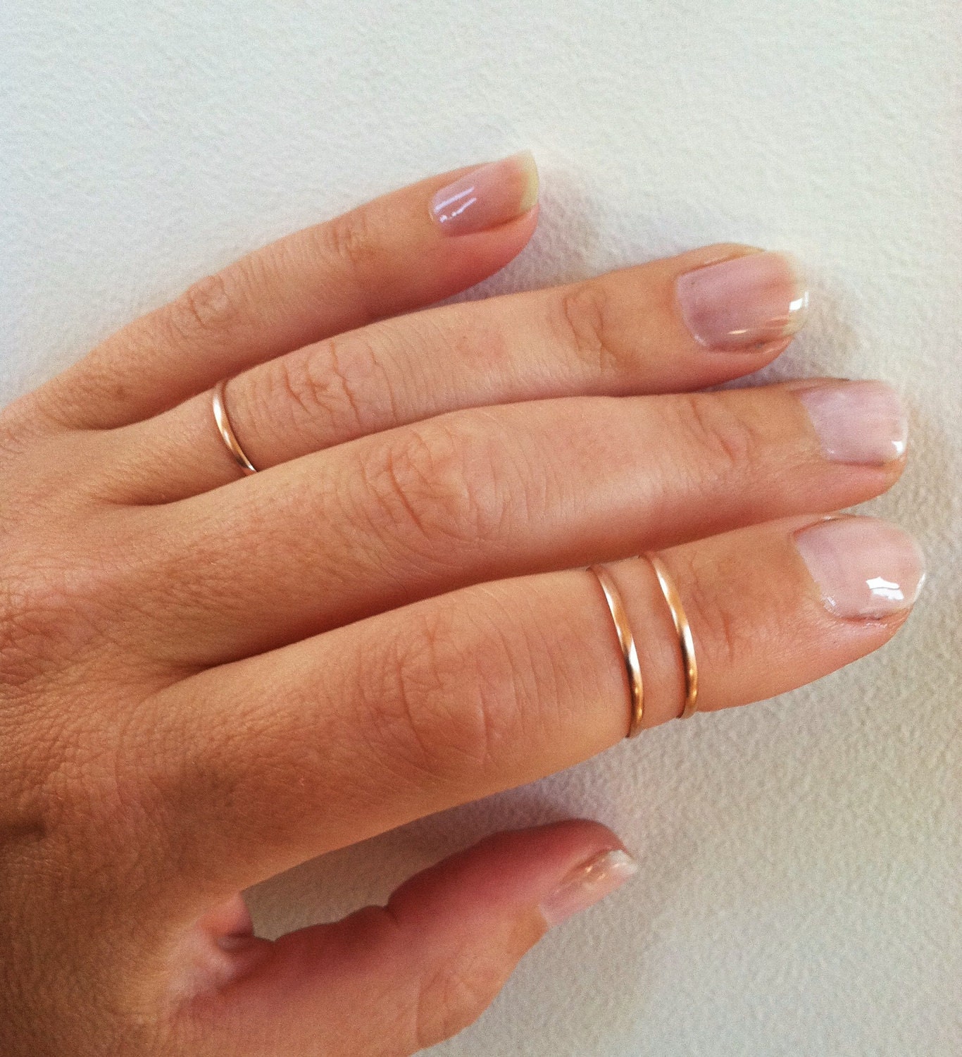 1 Layering 14K Pink Gold Filled Midi Knuckle Stacking Ring-any size