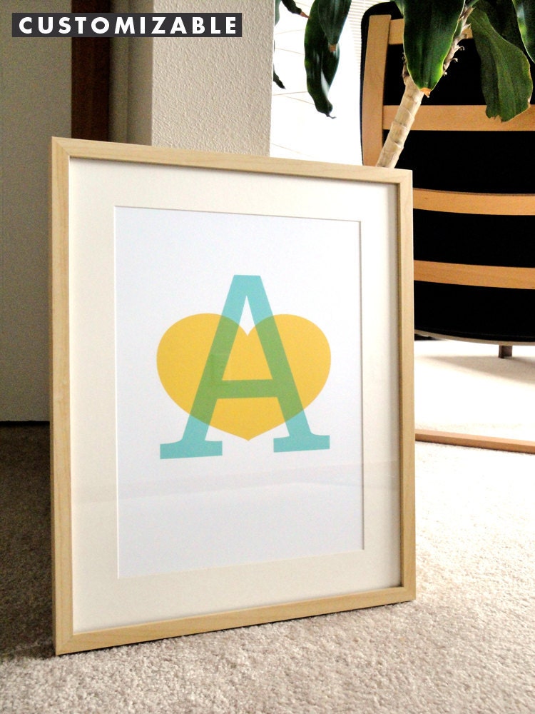 Modern Initial - a modern design print 13x19
