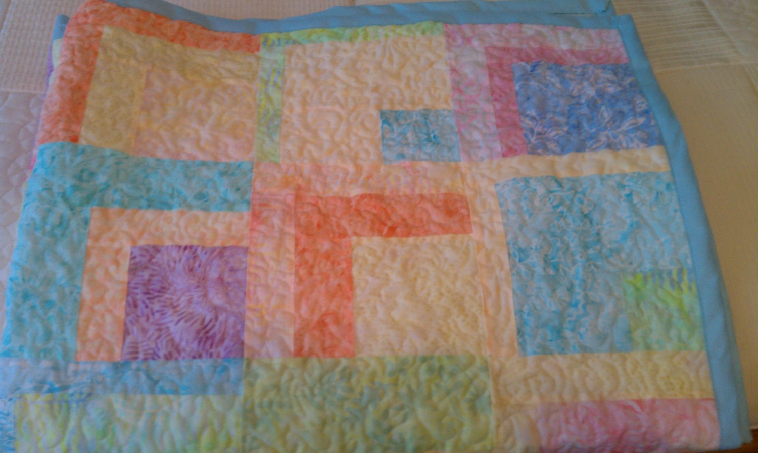 Crib Quilt Batik Baby Blocks
