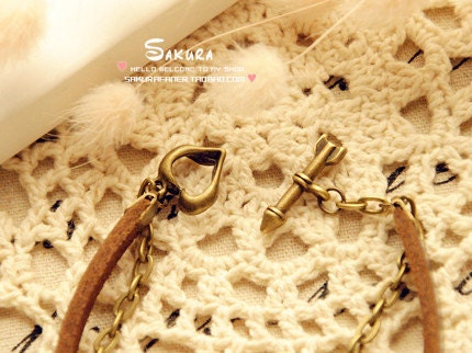 Fashion Vintage Leather Rope Bracelet double quatrefoil  253s