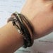 Real Leather and Multicolour Cotton Rope Woven Bracelets Adjustable 344S
