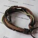 Real Leather and Multicolour Cotton Rope Woven Bracelets Adjustable 344S