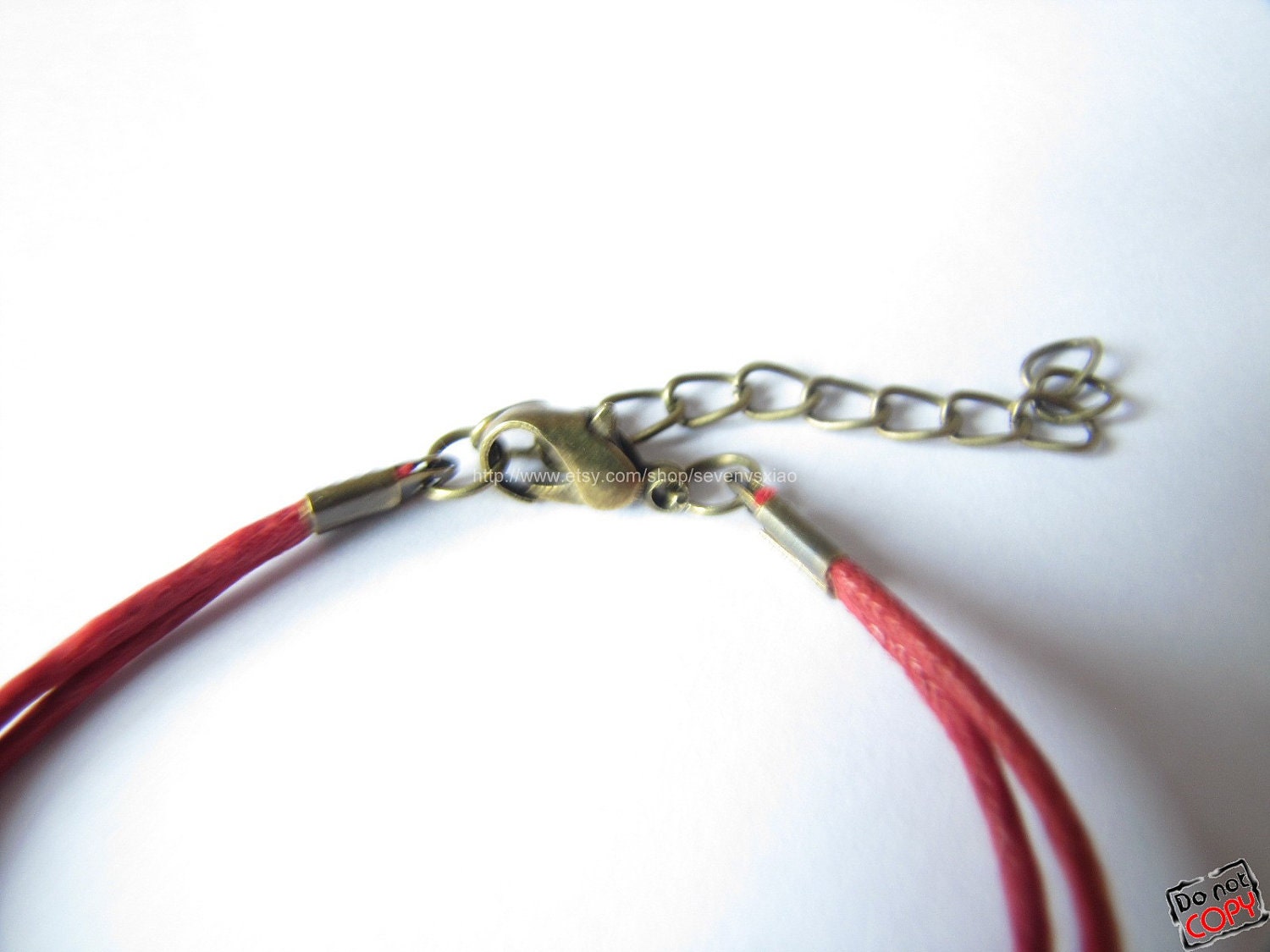 adjustable Red Hemp Ropes Bracelet antique bronze retro style Owl Bracelet Cuff Bracelet 447S