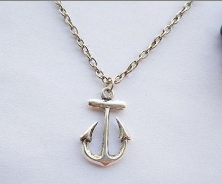 Fashion Necklace antique silver Anchor necklace, women collarbone necklace short necklace B46