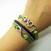 Green Rope and Black Leather Steampunk Bracelet antique silver karma love  bracelet,Infinity Wish Love Bracelet Adjustable Bracelet 908S
