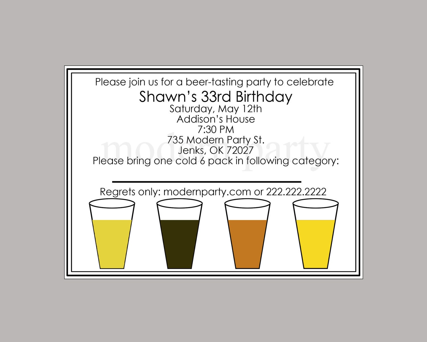 Beer Party Invitations