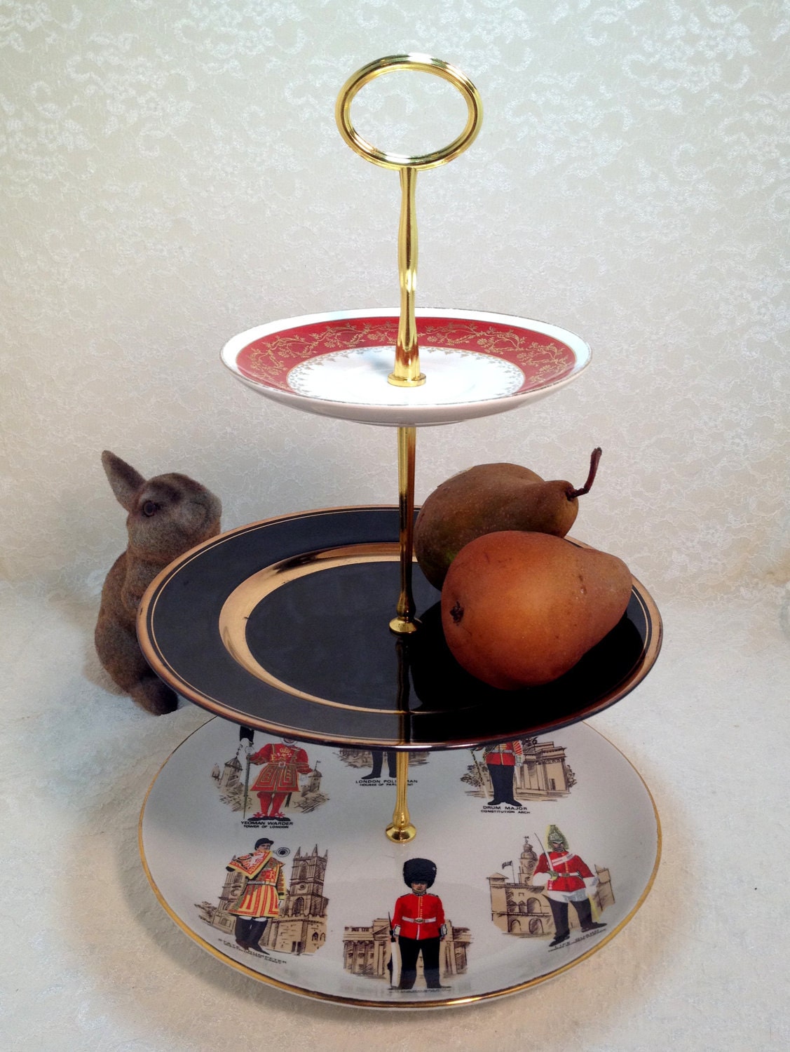 3 Tier Cake Stand Tidbit Tray In Her Majesty's Service