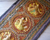 Antique embroidered Artwork, India handmade wall Art or runner