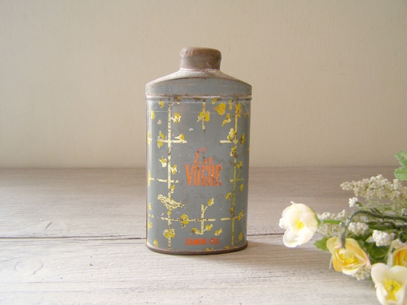 Antique Talc powder tin, 1924 "Zamir" En VOGUE