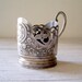 Mid century Silver plated Glass holder, Victorian style tableware
