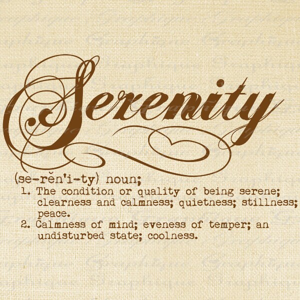  Serenity Definition Word Typography Digital By Graphiquesepia