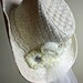 Ivory Cowgirl Ceremony Hat with Shabby Flowers and Veil-Country western Themed Wedding