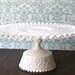 16" Milk Glass Cake Stand Pedestal / Cake Plate Pedestal / Cupcake Stand / Wedding Cake Stand for Vintage Weddings & White Weddings
