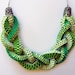 Ribbon Necklace- Braids Tropical Green