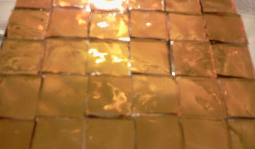 100 Tiny Borders - SUNSHINE GOLD AMBER Transparent Stained Glass