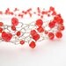 Red Crochet Wire Necklace, Bright Necklace