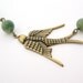 Bird Fashion Bracelet, Brass Chain & Moss Agate, Nature Inspired Jewelry
