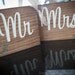 Rustic Wedding Signs, hanging Mr and Mrs signs - spring summer winter fall autumn chic outdoor wooden signage