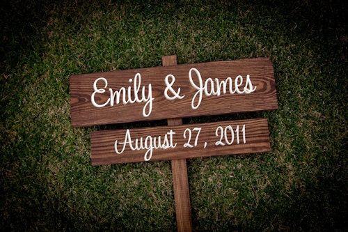 Wedding Signs - your NAMES and wedding DATE, wooden wedding signage, save the date prop