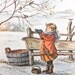 Tasha Tudor Christmas Cards Irene Dash Co Set 7 Unused Girl Feeding Chickadees Sparrows