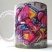 Graffiti Coffee Mug - Graffiti Art Mug - Colorful Coffee Mug - Office Coffee Mug - Street Art Ceramic Mug