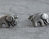 Elephant Cufflinks Men's Cufflinks Elephant Cuff Links Vintage Style Silver Plated Republican Father's Day Safari Animals Gifts Accessories