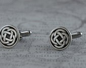 Celtic Knot Cufflinks Men's Cufflinks Irish Cufflinks Steampunk Antique Silver  Father's Day Beach Wedding