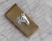 Horse Money Clip Solid Brass Vintage Triple Crown Derby Antique Silver Style Gothic Victorian Steampunk Men's Accessories Father's Day Gifts