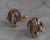 Elephant Cufflinks Men's Cufflinks Elephant Steampunk Safari Antique Brass Groomsmen Vintage Style Father's Day Gothic Victorian