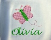Appliqued Butterfly T-Shirt Onesie Bodysuit Gown