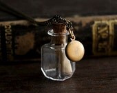 Message in a Bottle Necklace with Tiny Brass Locket - TheParlorApothecary