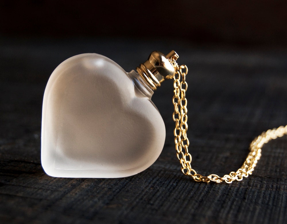 Perfume Bottle Necklace - Victorian Potions - Choose your scent - Heart 10ml