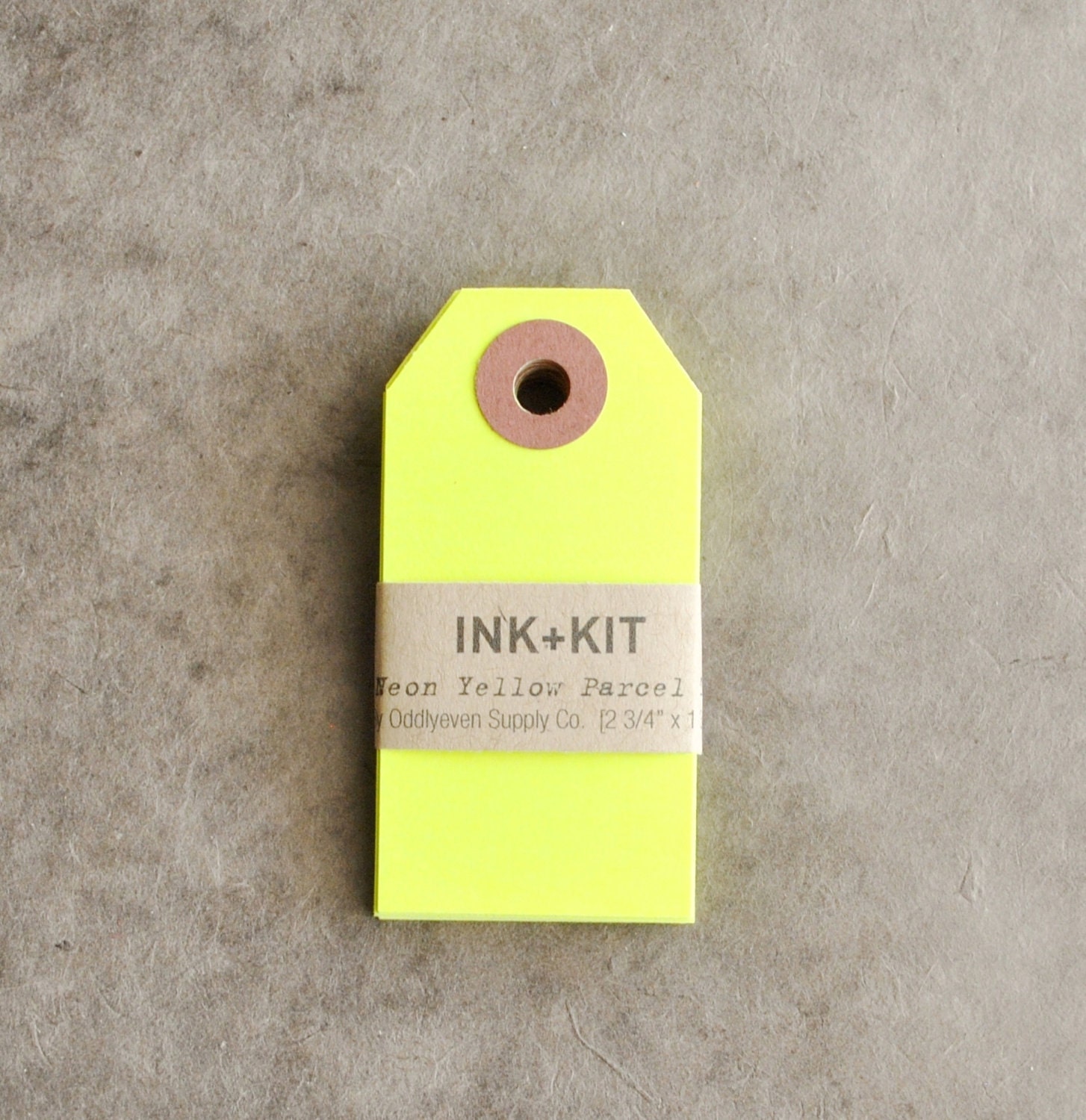 neon yellow parcel gift tag unstrung (10 tags)
