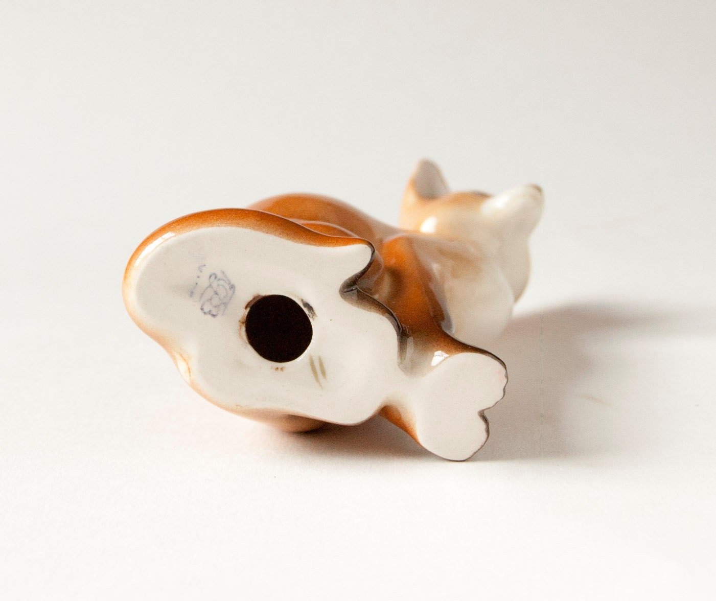 Vintage porcelain figurine red fox, Soviet Era