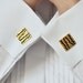 Cufflinks zig zag, gold toned metal, Soviet Era