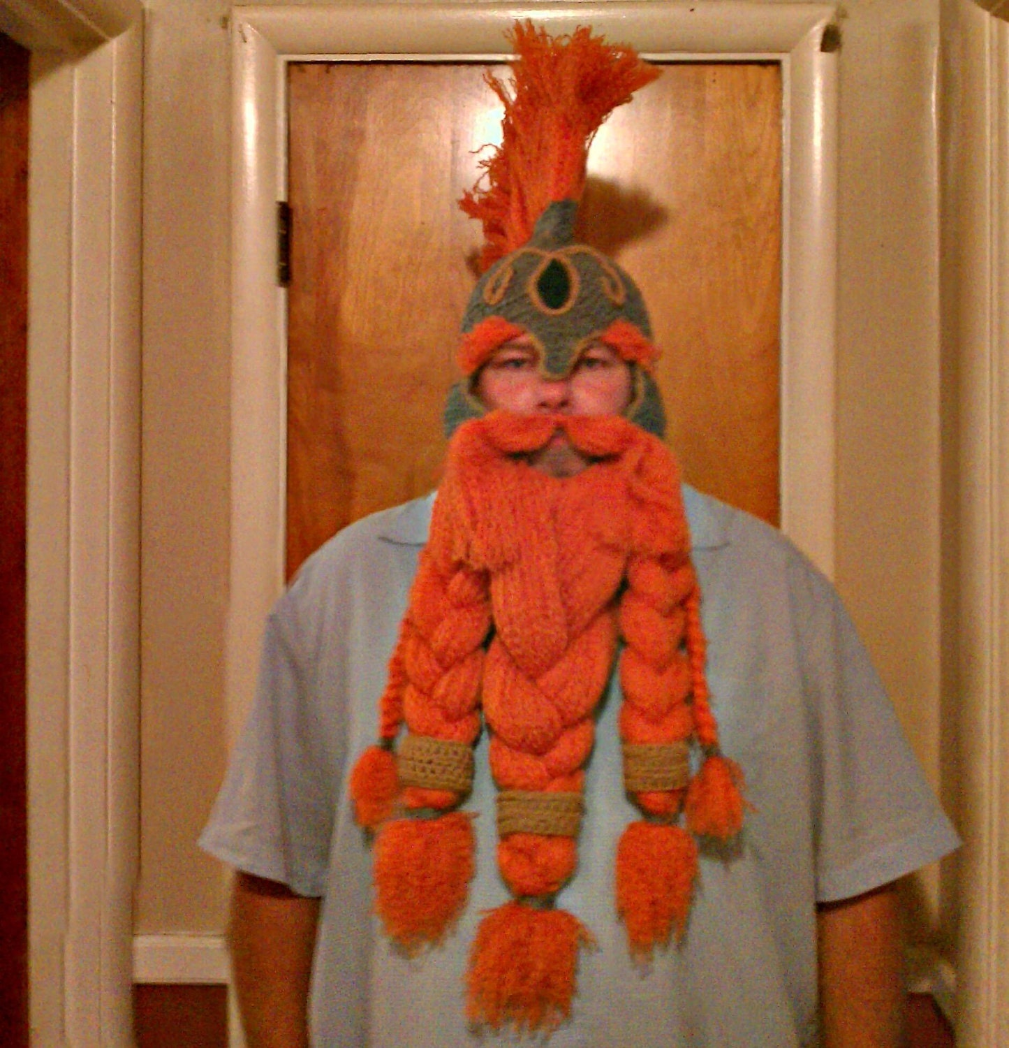 Crocheted Viking Dwarf Hat with Beard Made to Order