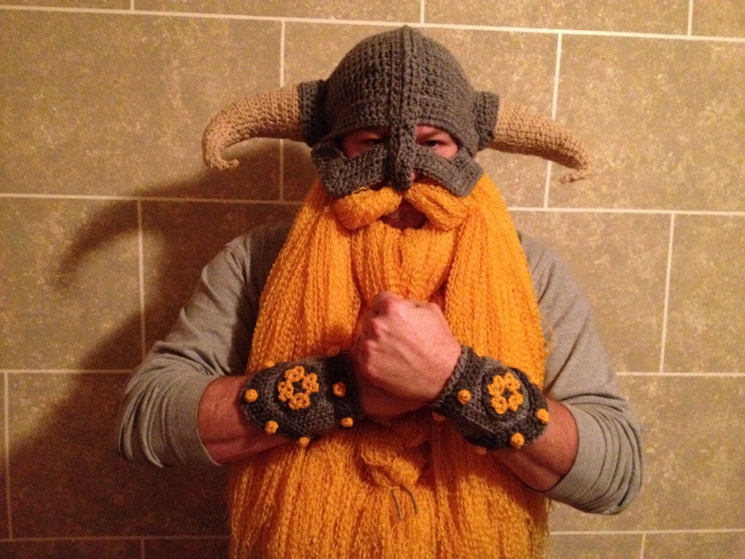 Skyrim inspired helm with beard and bracers