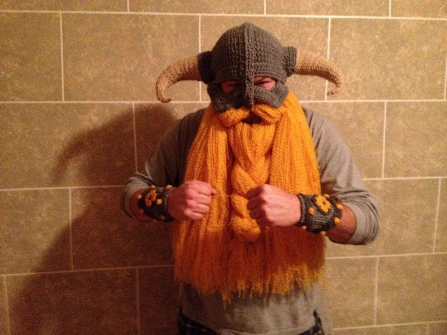 Skyrim inspired helm with beard and bracers