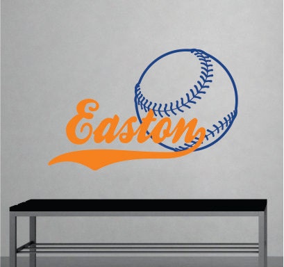 Boys Name Baseball Decal (large) - Sports Wall Decal - Sports Vinyl Wall Art - Baseball Decor