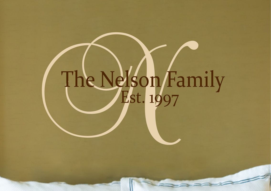 Personalized Name Wall Decal - Family Name Decals - Wedding Decor - Wedding Wall Decals