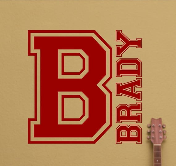 Childrens wall decals (LARGE)- Boys name decals - Sports vinyl wall lettering - Teen wall decals