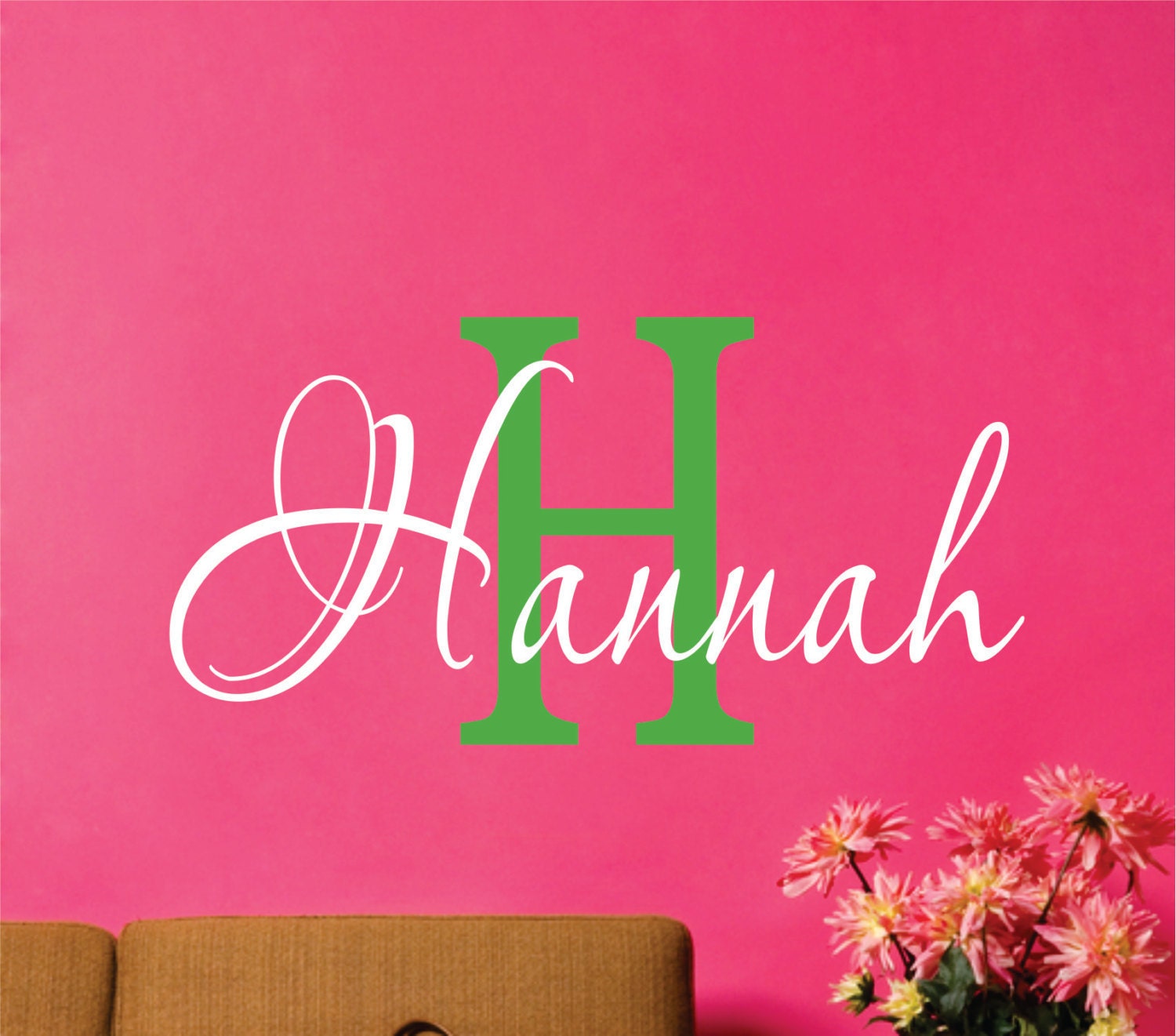 Personalized Baby Girl Name Wall Decal - Baby Nursery Vinyl Wall Decor - Teen Girl Name Decal