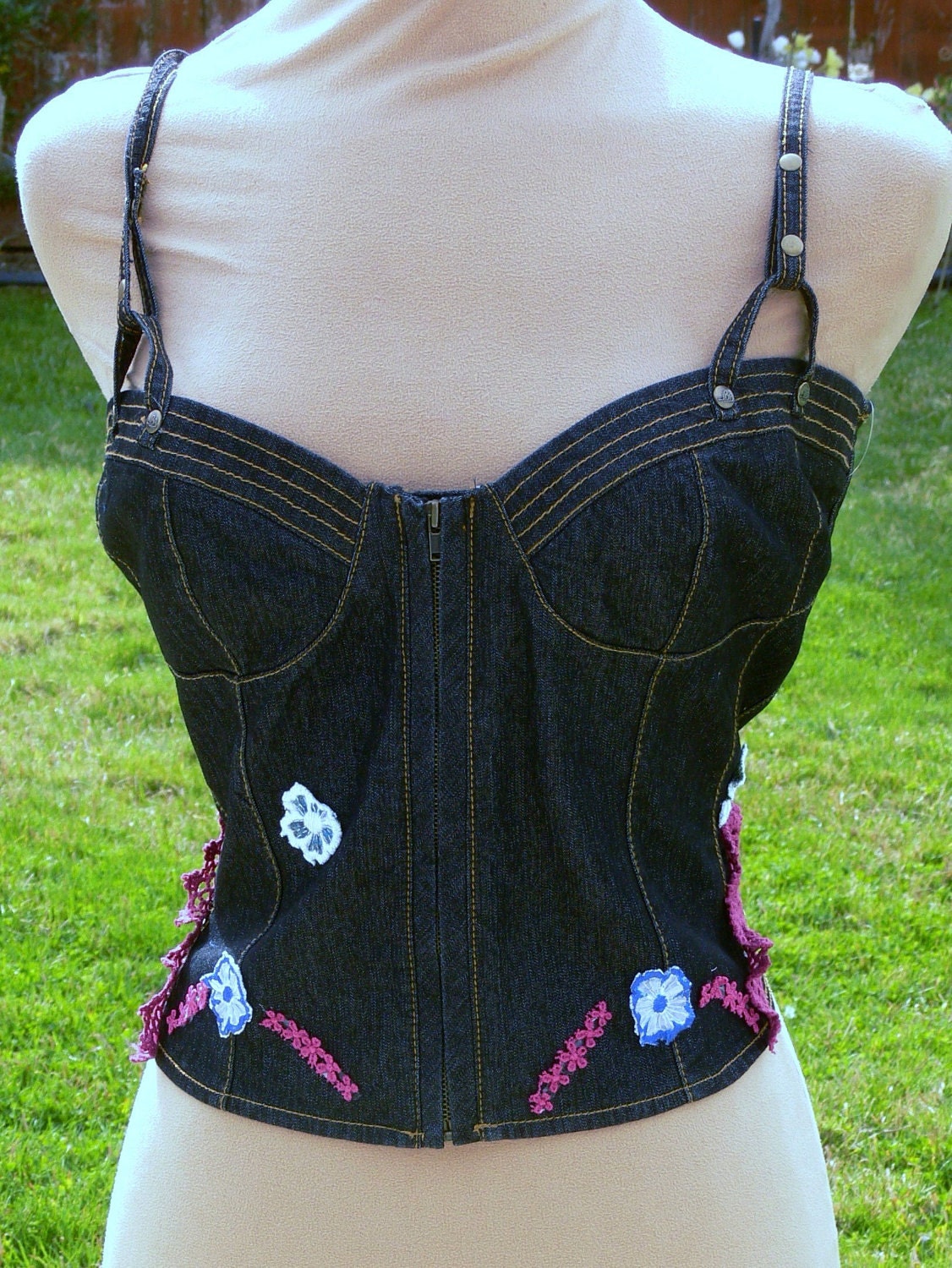 hold Blue Jean corset top plus size 16