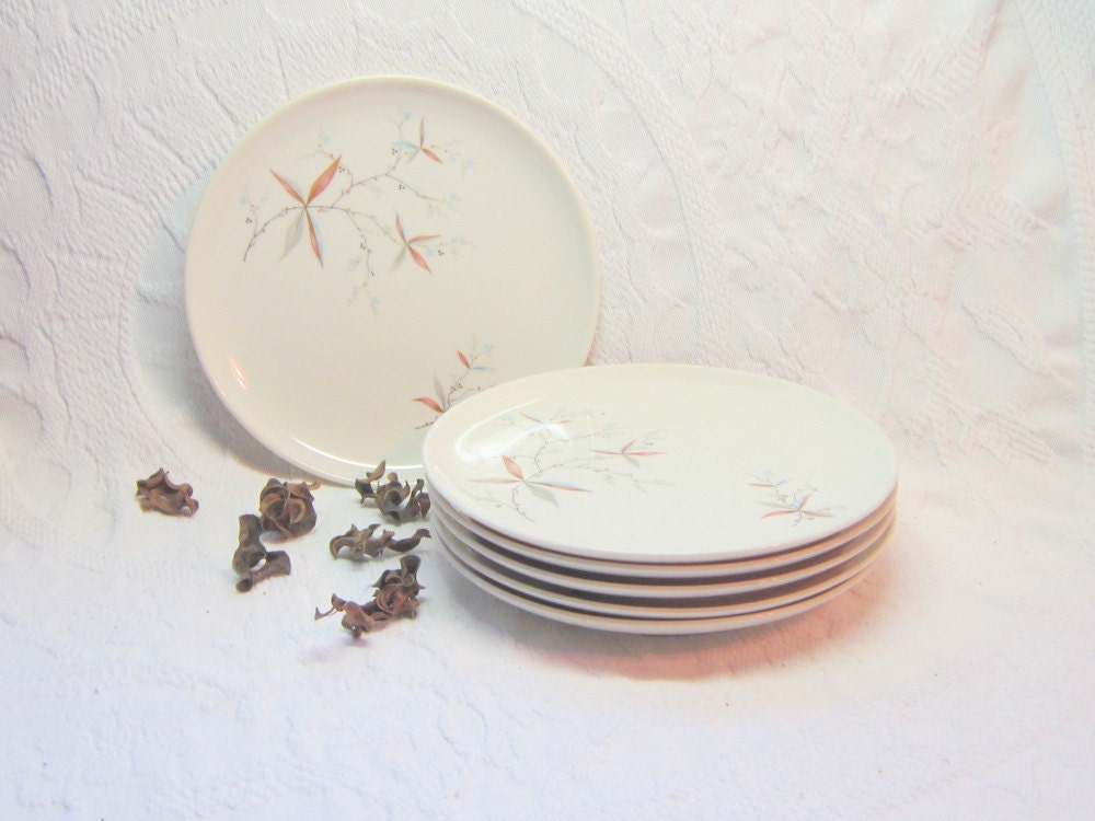 Vintage Plates Serving  Dessert Salad Plates Midcentury Modern Abstact Design Gift for Her Home decor
